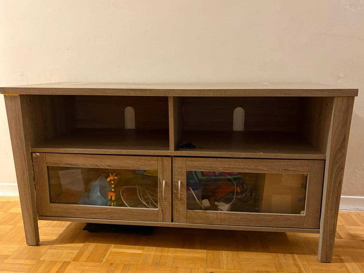 TV Stand with Glass Doors