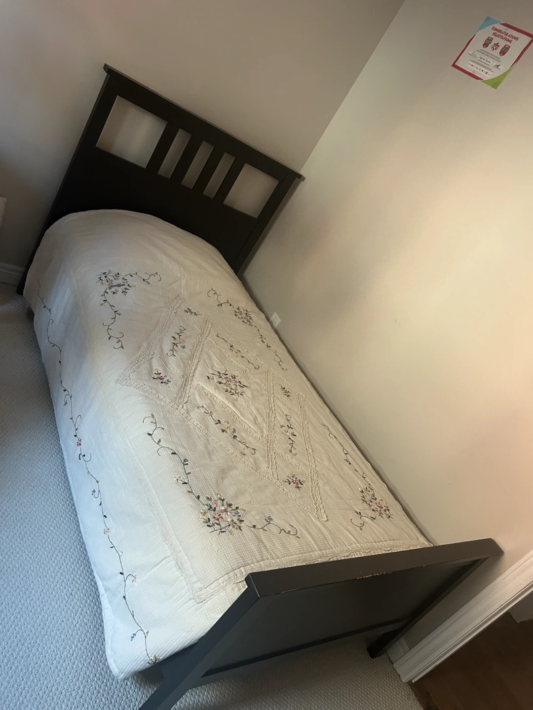 Ikea Twin Bed Frame - White- Dark brown - photo 2