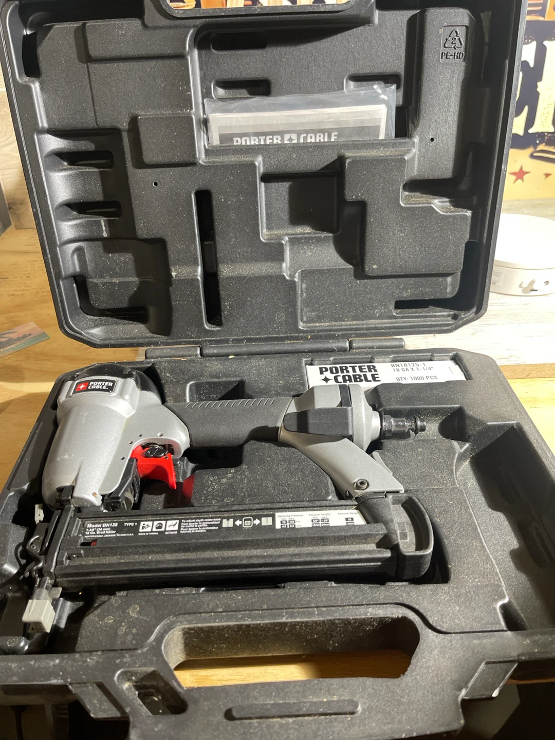 Porter Cable BN138 Brad Nailer with Case