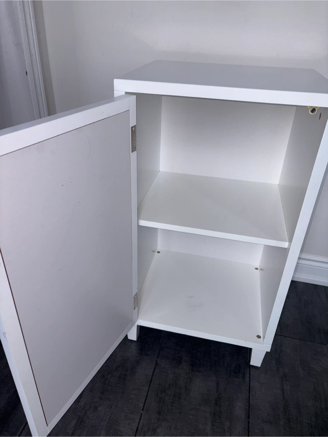 White Accent Cabinet with Mirrored Door - photo 2