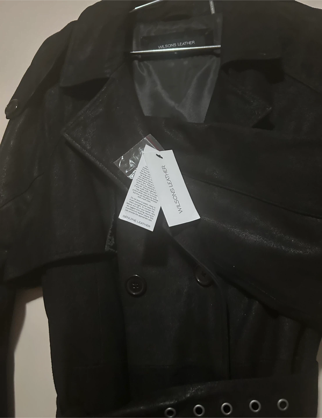 Wilsons Leather Black Genuine Leather Trench Coat - photo 3