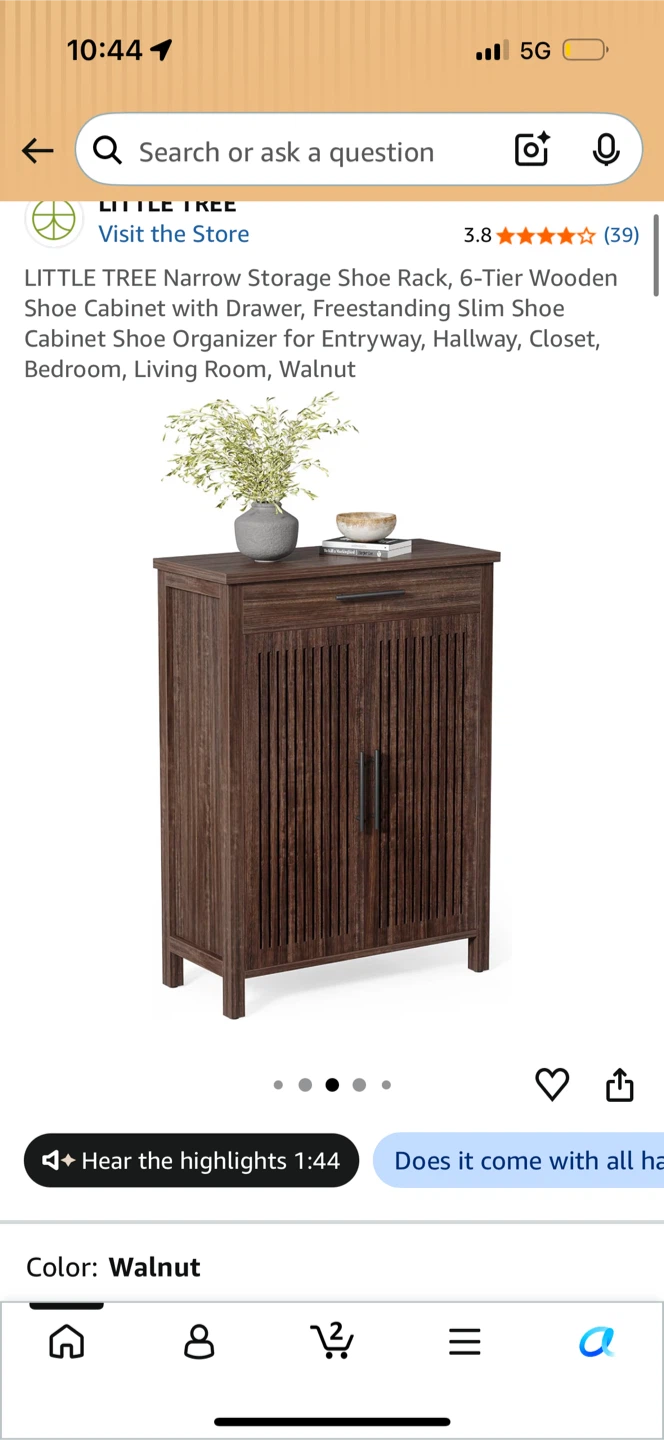 LITTLE TREE Narrow Storage Shoe Cabinet - photo 4