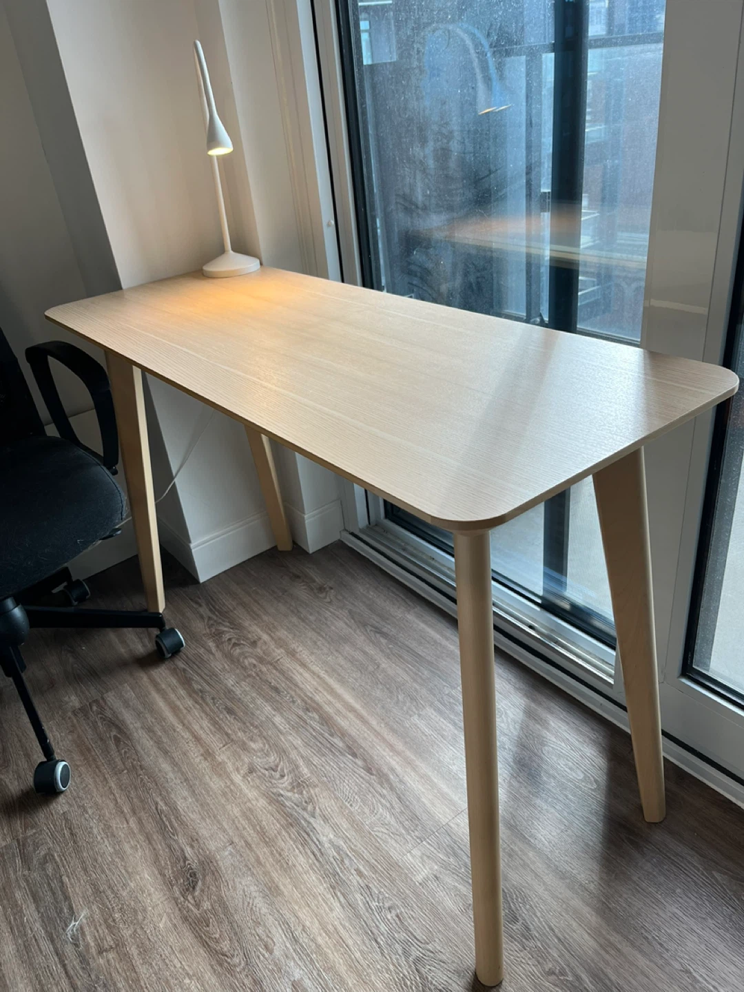 Light Wood Desk with Slim Legs (IKEA)