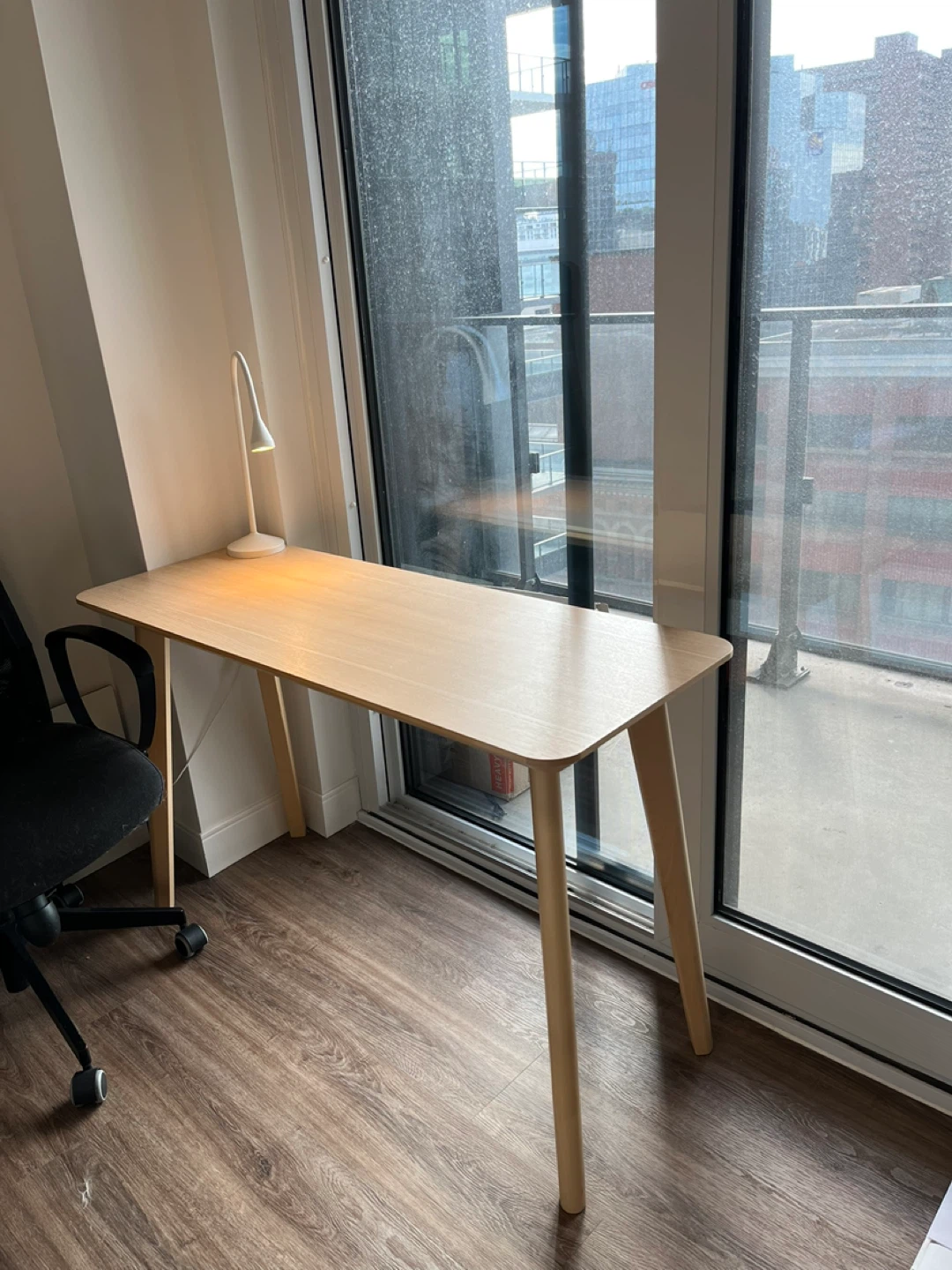 Light Wood Desk with Slim Legs (IKEA) - photo 2