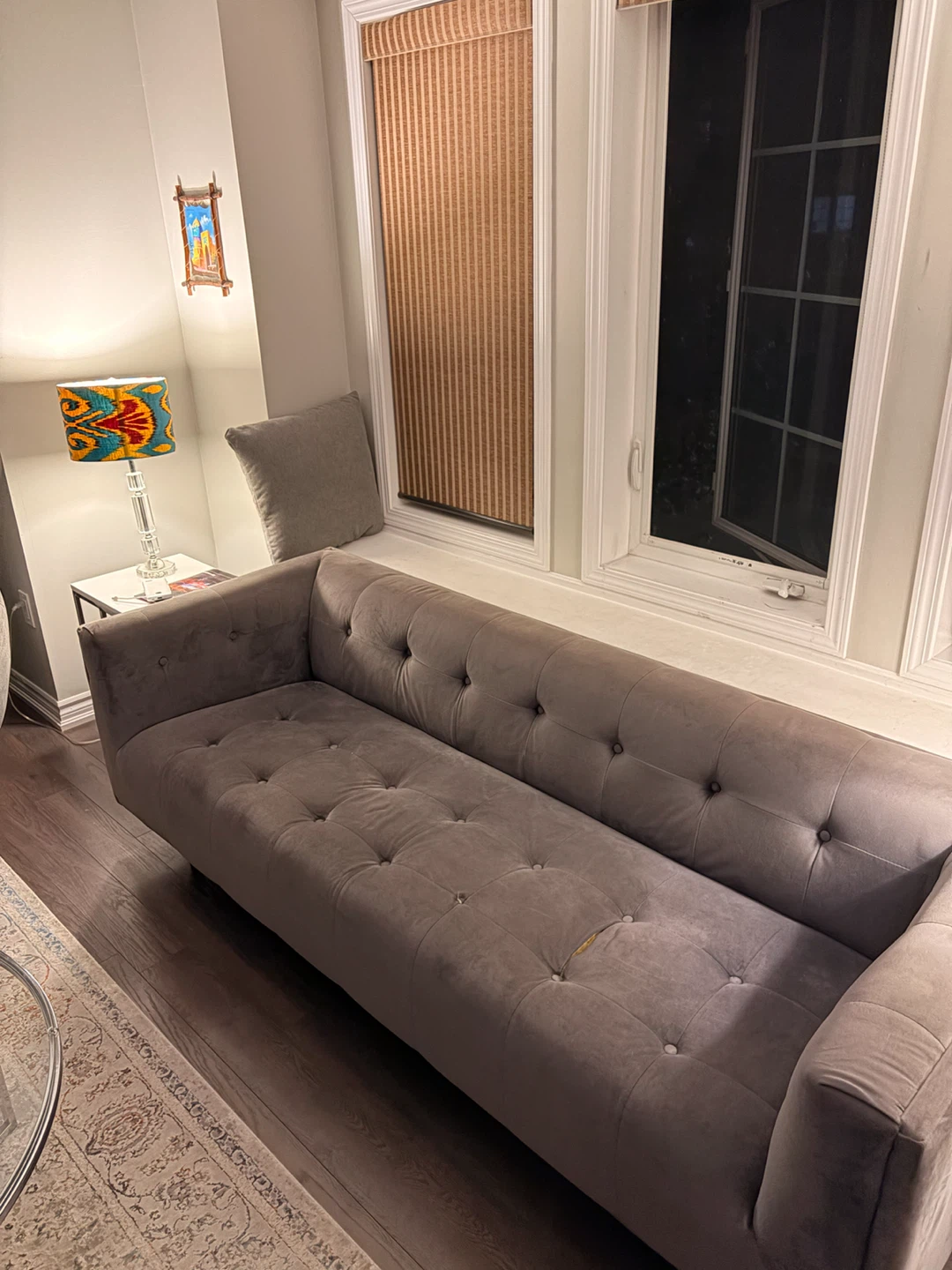 Grey Tufted Sofa - photo 2