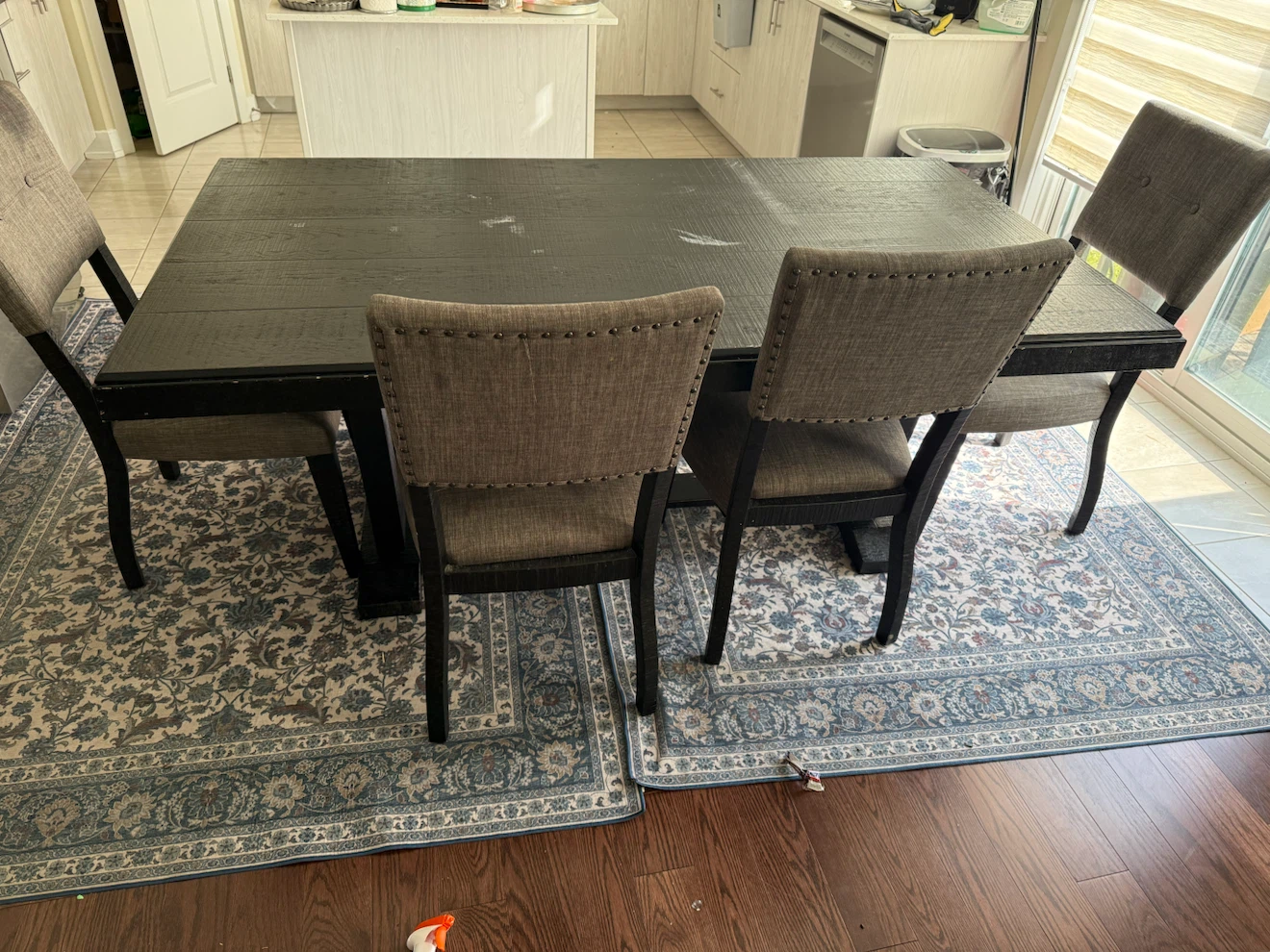 Dining Table 4 chairs, and Bench - photo 2