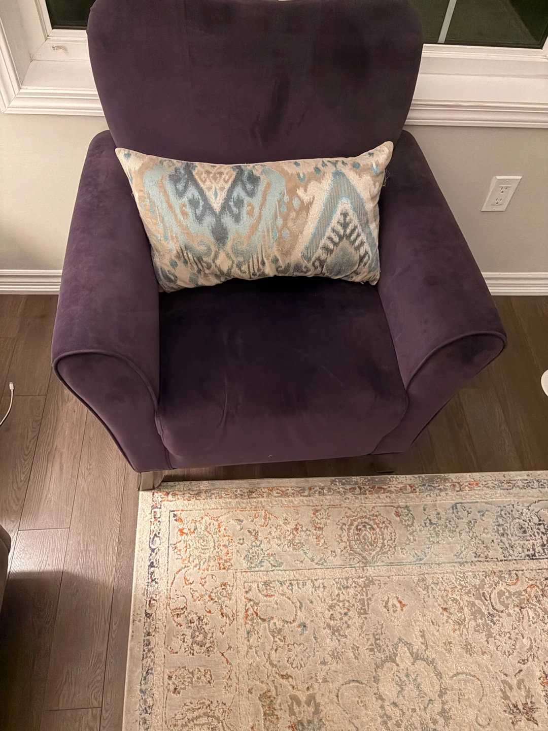 Purple Velvet Accent Chair - photo 2