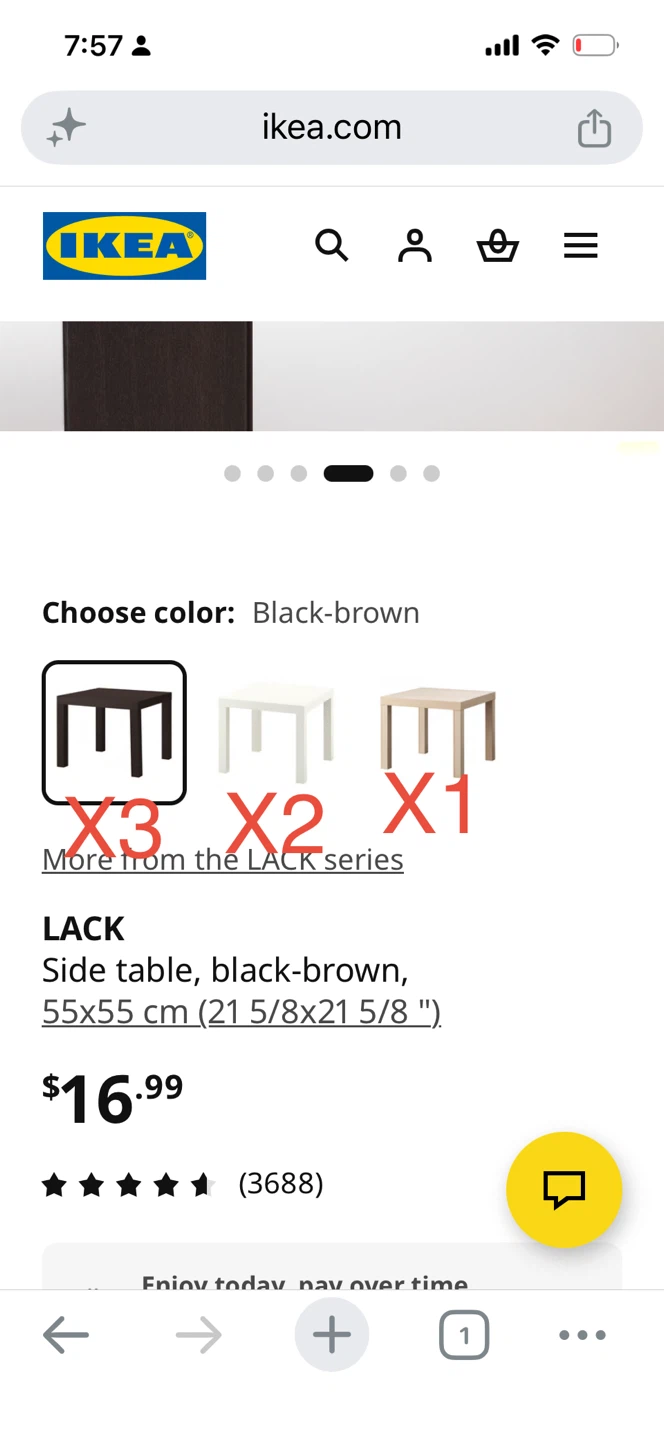 IKEA LACK Side Table - Black-brown - photo 2
