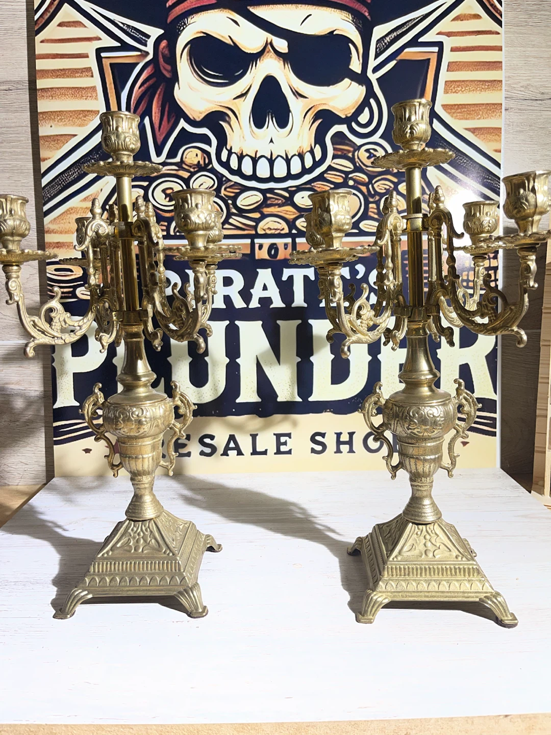 00-296 Vintage Brass Candelabra set of 2 - photo 2