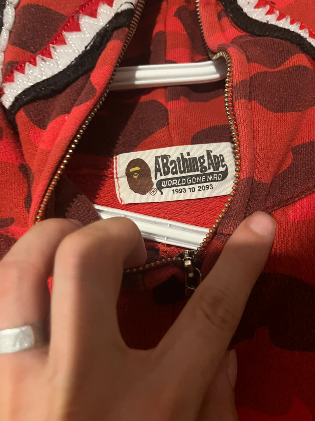 A Bathing Ape Red Camo Shark Full-Zip - photo 3