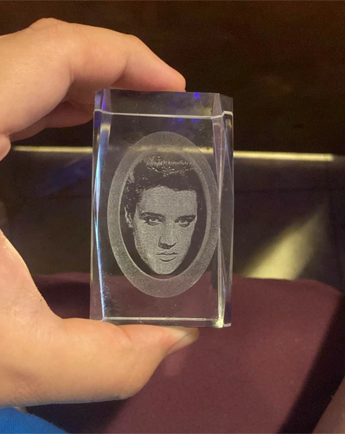 Elvis Presley Crystal Engraved Keepsake