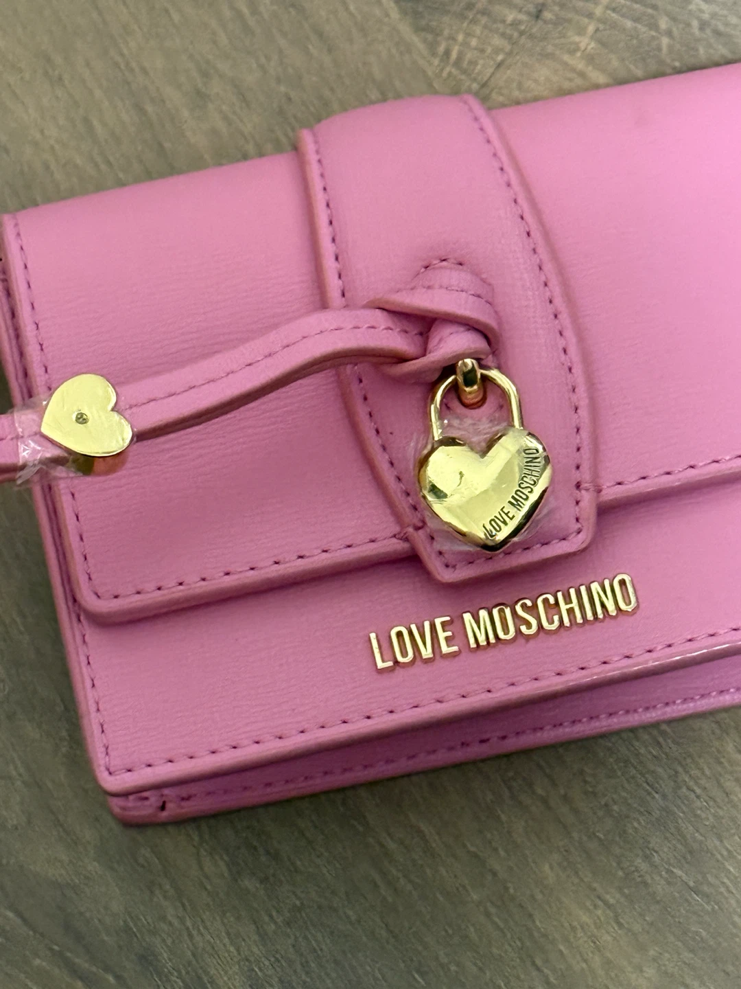 Love Moschino Pink Heart Lock Shoulder Bag - photo 3