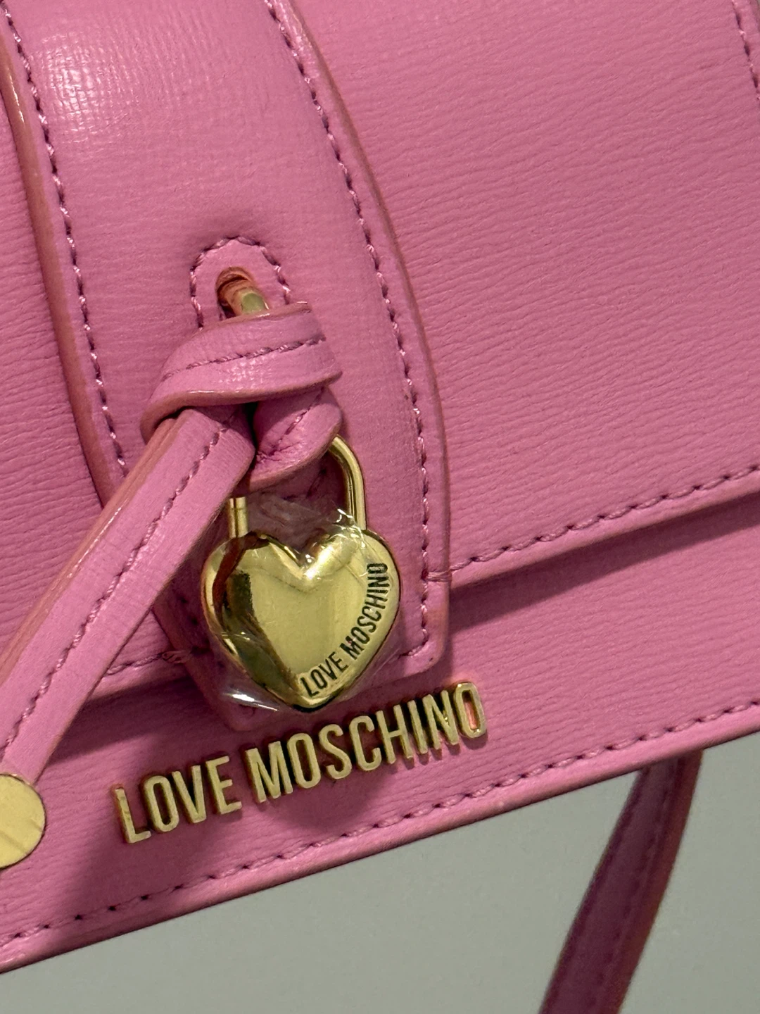 Love Moschino Pink Heart Lock Shoulder Bag - photo 4