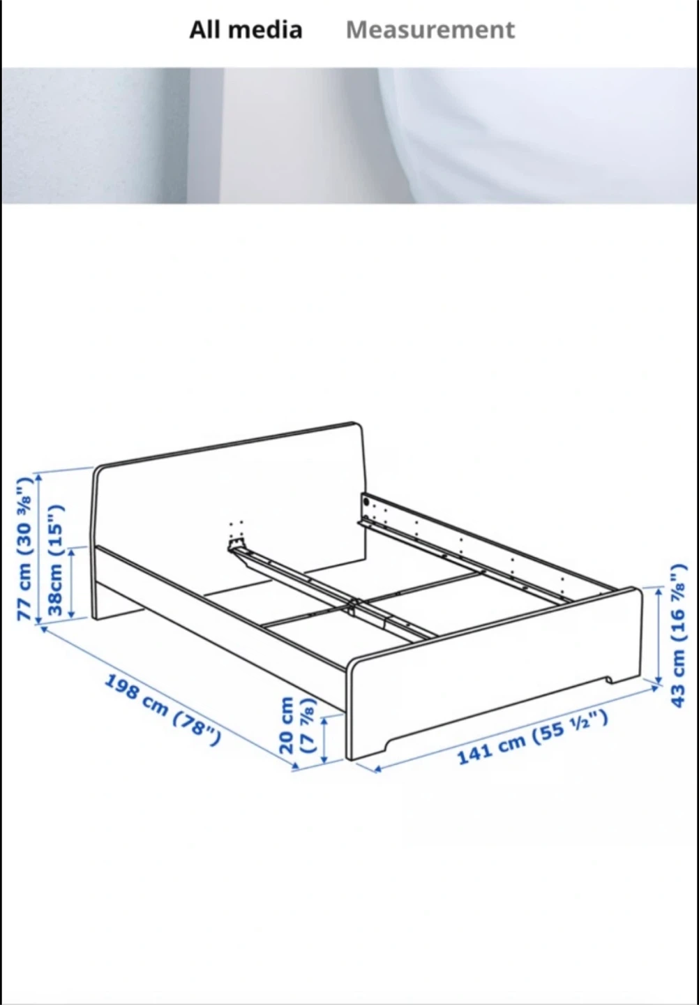 IKEA ASKVOLL Bedframe (White) - Moving Sale - photo 4