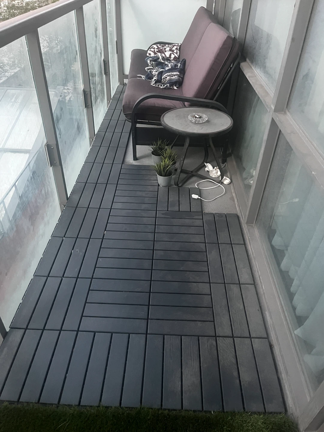 IKEA Balcony Deck Tiles - Dark Grey