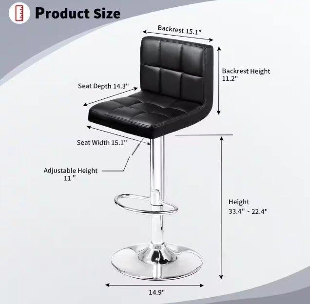 Adjustable PU Leather Bar Stool - BRAND NEW - photo 2