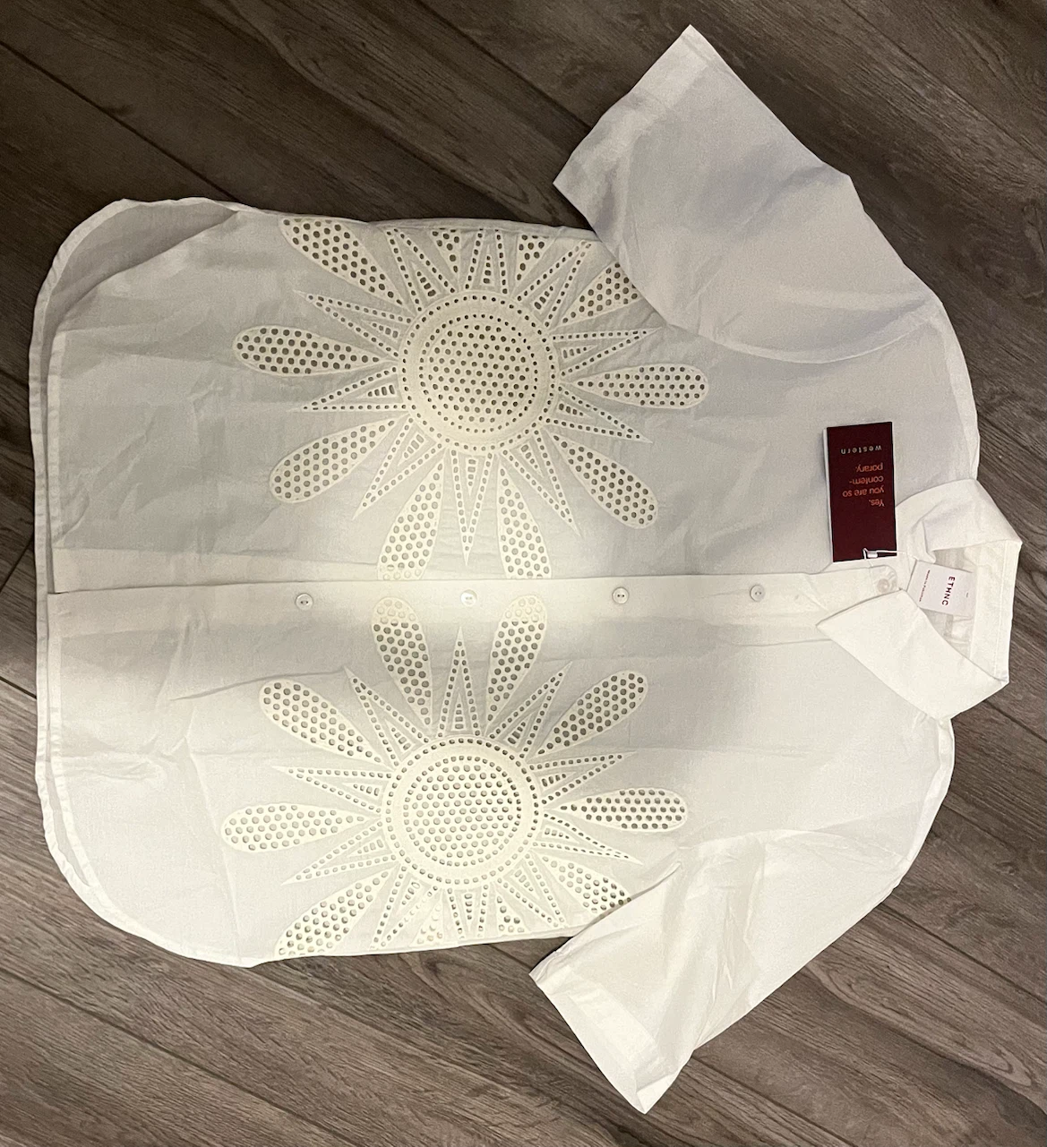 ETHNIC White Embroidered Shirt