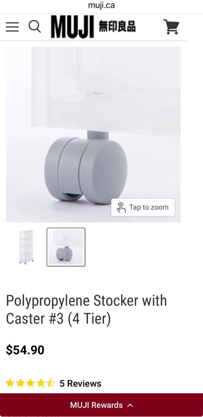 MUJI Polypropylene Stocker with Caster #3 (4 Tier) - photo 2