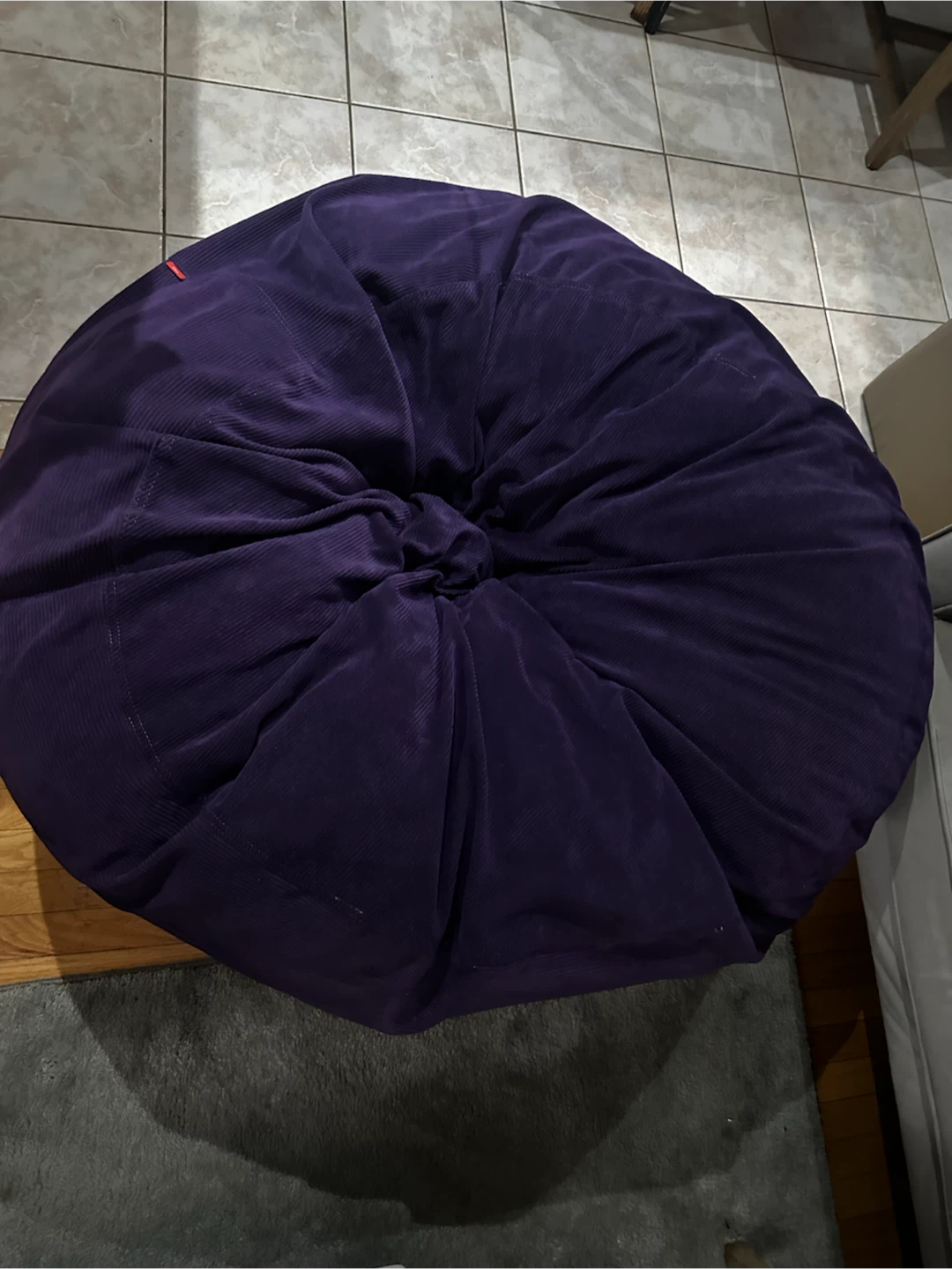 Purple Corduroy Bean Bag Chair - photo 2