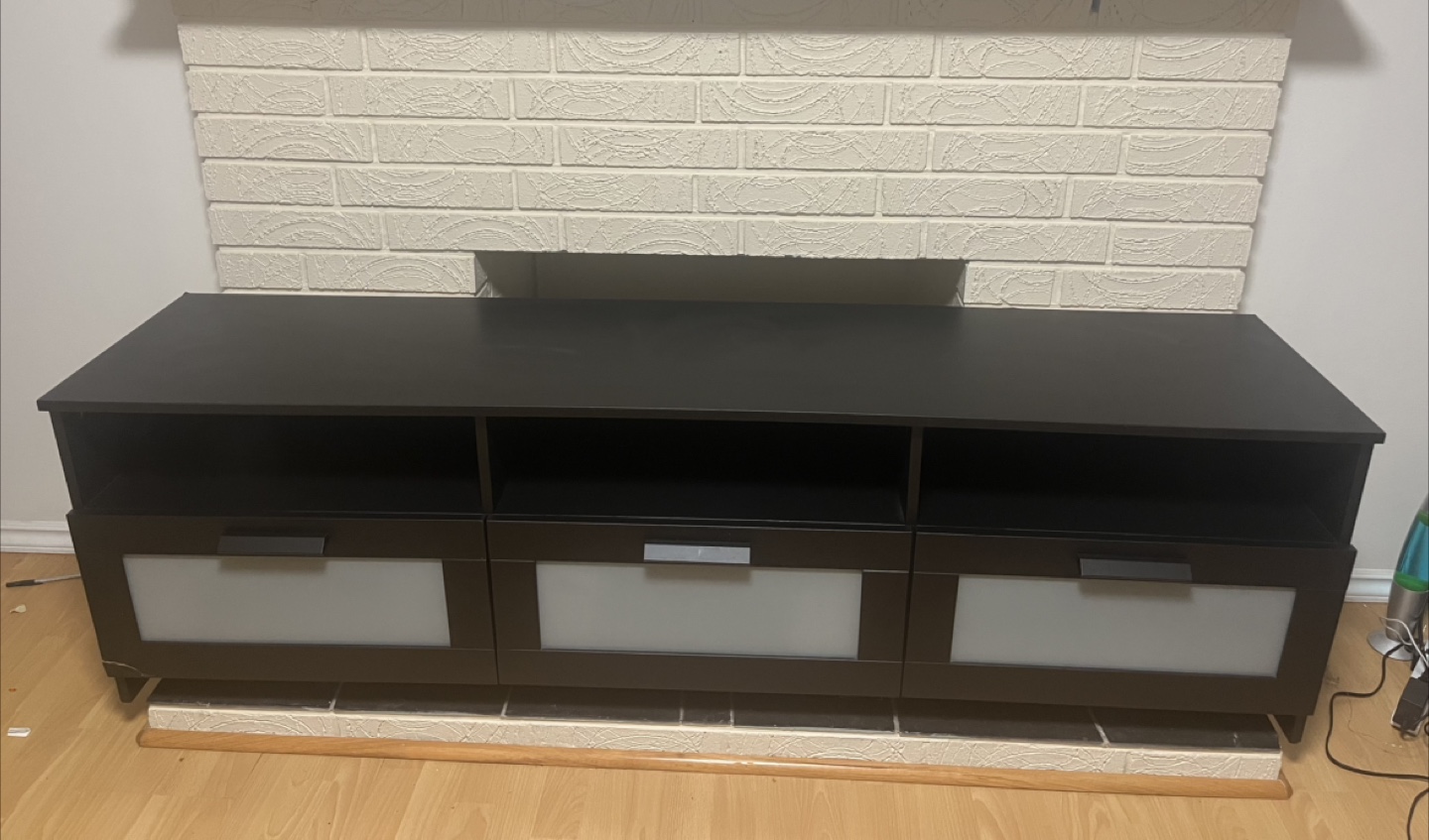 Dark Brown Entertainment Unit with 3 Drawers