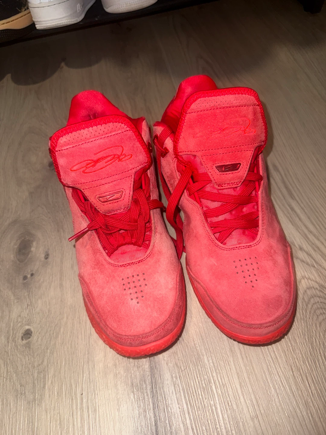 Nike LeBron red color way shoes 8