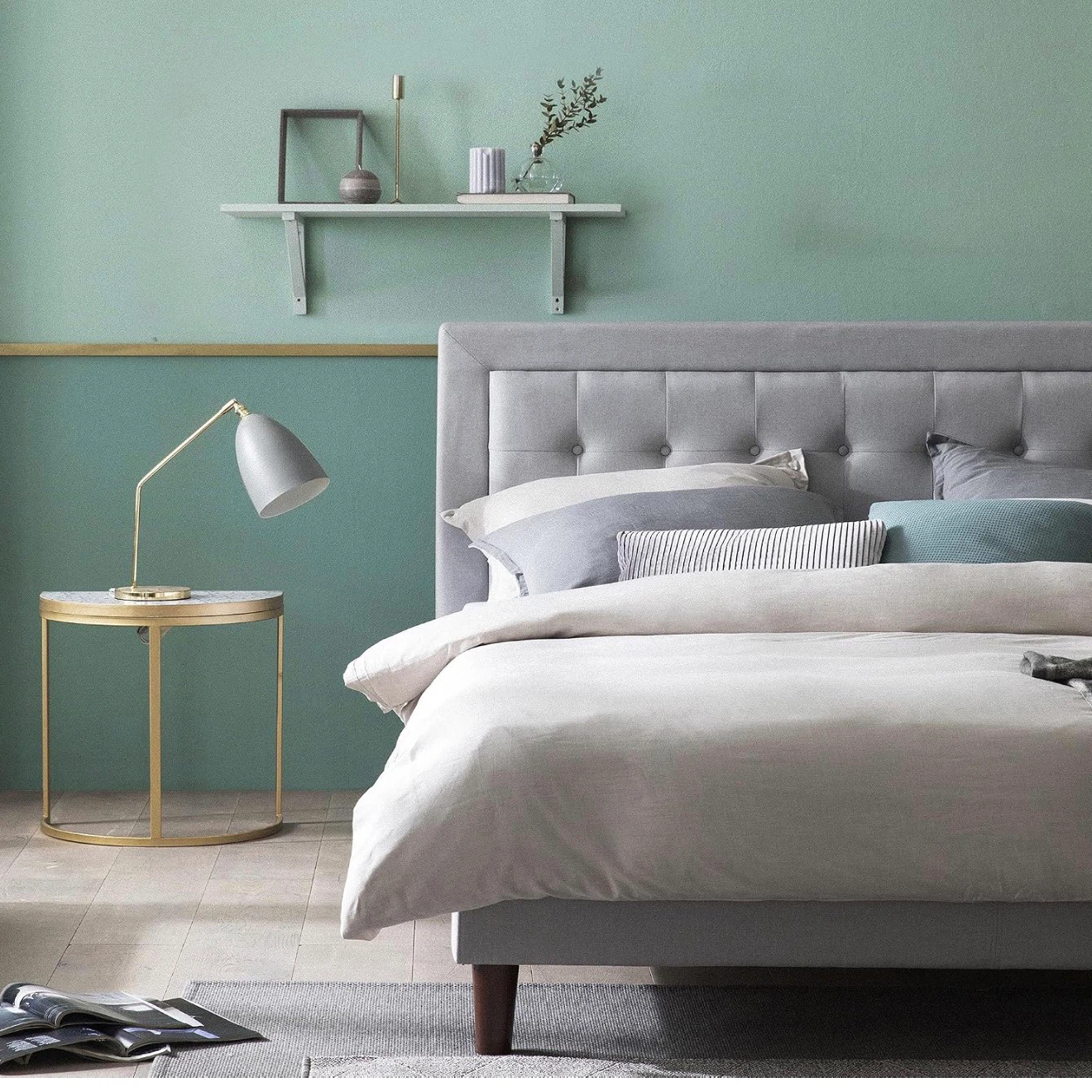 Queen bed frame (upholstered) - photo 2