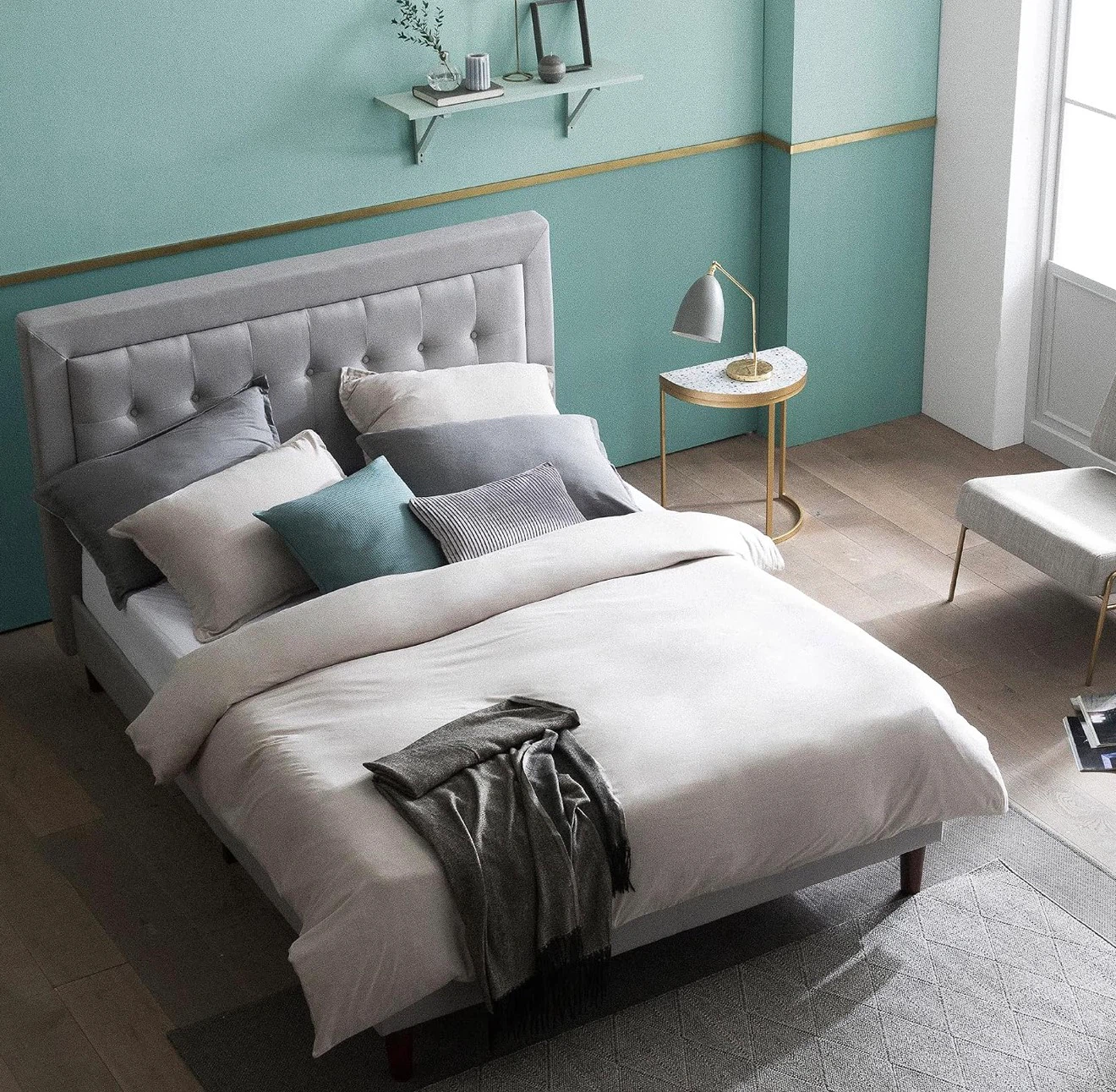 Queen bed frame (upholstered) - photo 3