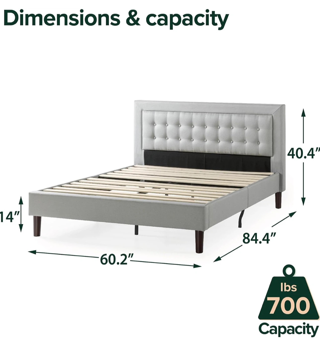 Queen bed frame (upholstered) - photo 5