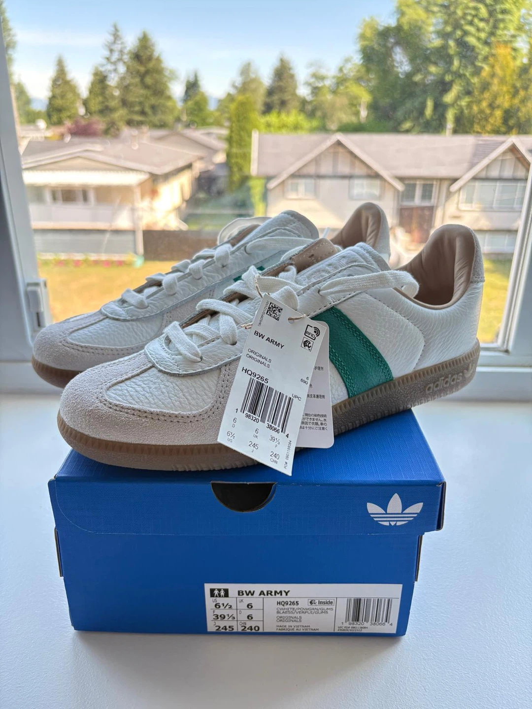 Adidas BW Army Sneakers White Green Size 6
