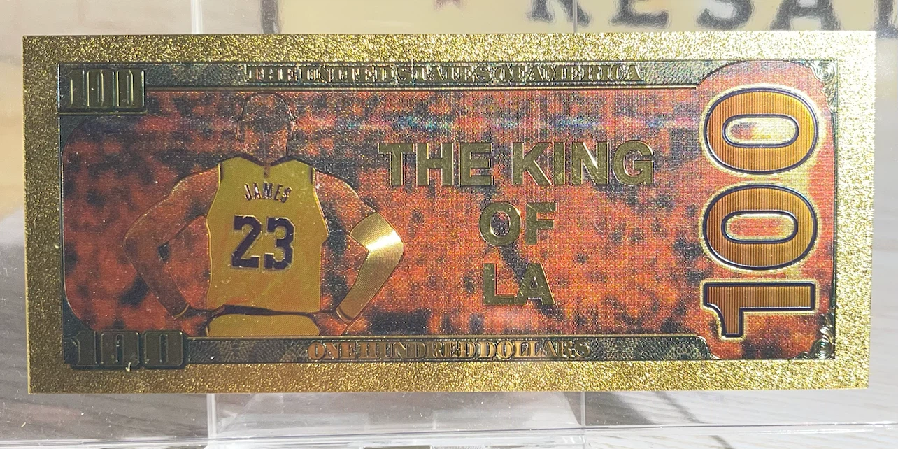 00-298 LeBron James Lakers GOLD foil $100 Bill Collectible - photo 2