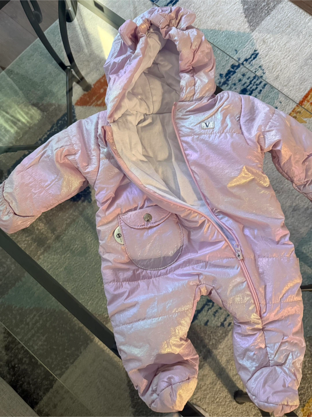 Pink Puffer Snowsuit with Hood