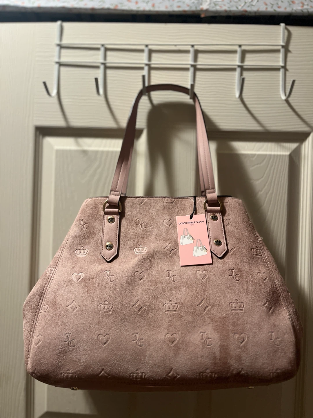 Juicy Couture Pink Tote Bag Heart Charm  Magnetic Lined Pocked - photo 2