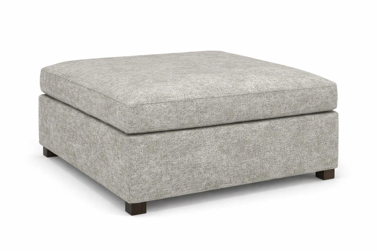 Oversized Dove Square Upholstered Ottoman Footrest
