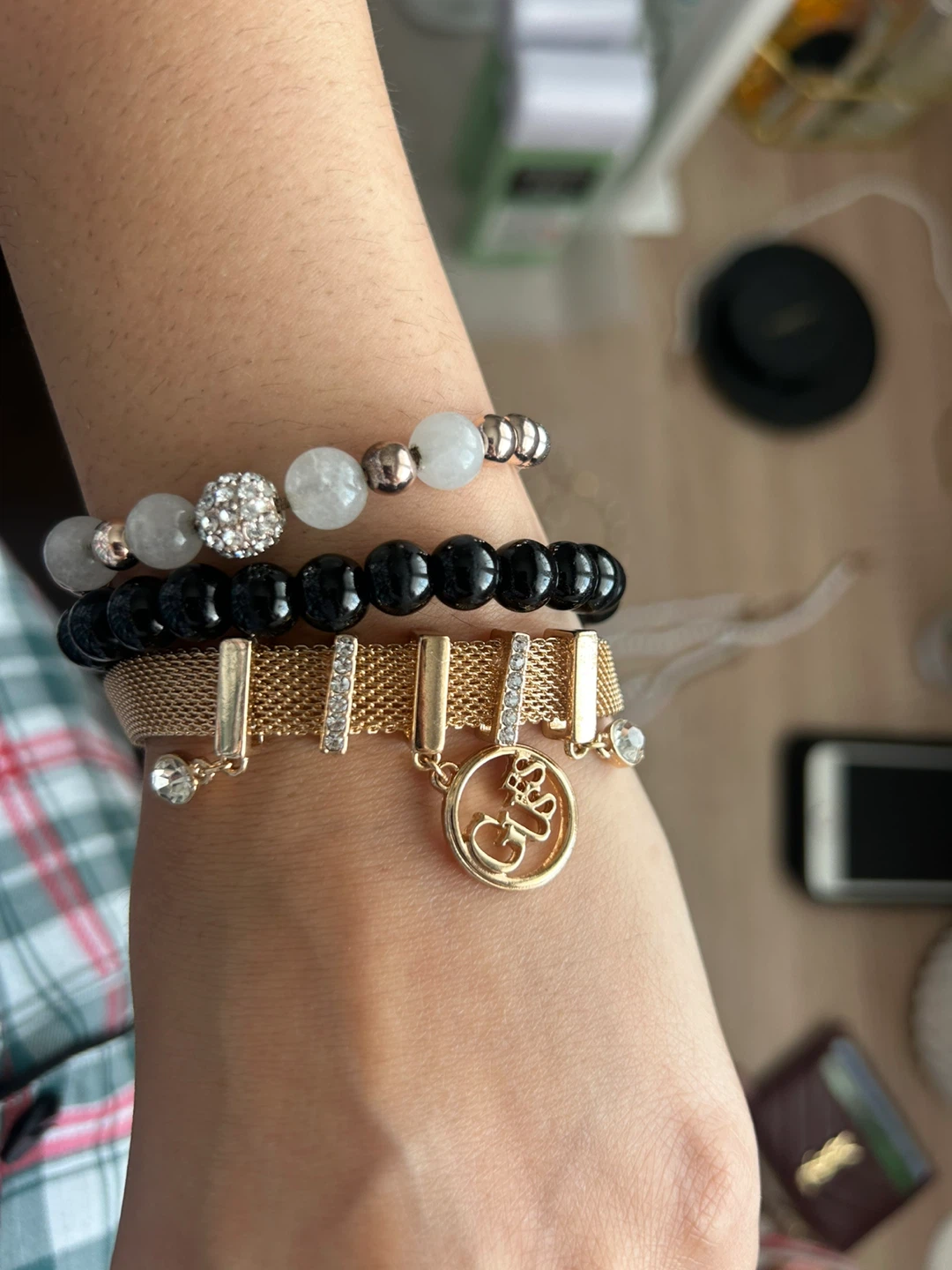 Pearl Necklace, Hoop Earrings & Bracelets Set - photo 4