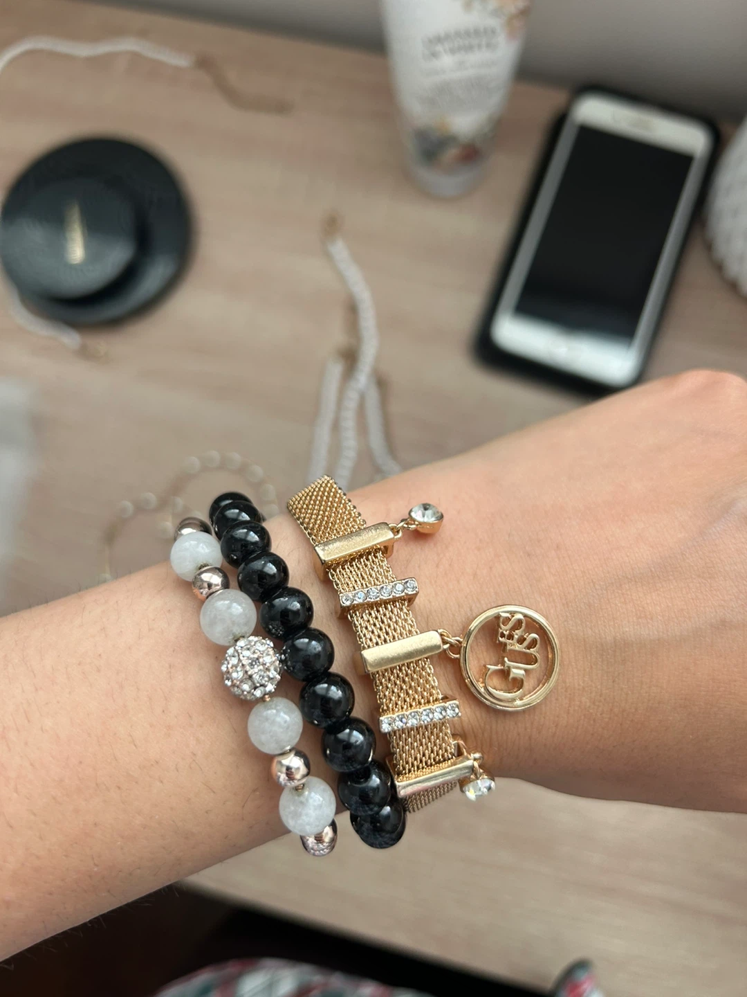 Pearl Necklace, Hoop Earrings & Bracelets Set - photo 5