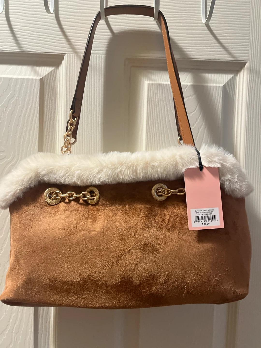 Juicy Couture Glamour Satchel Cinnamon Tan Furry Trim - photo 2