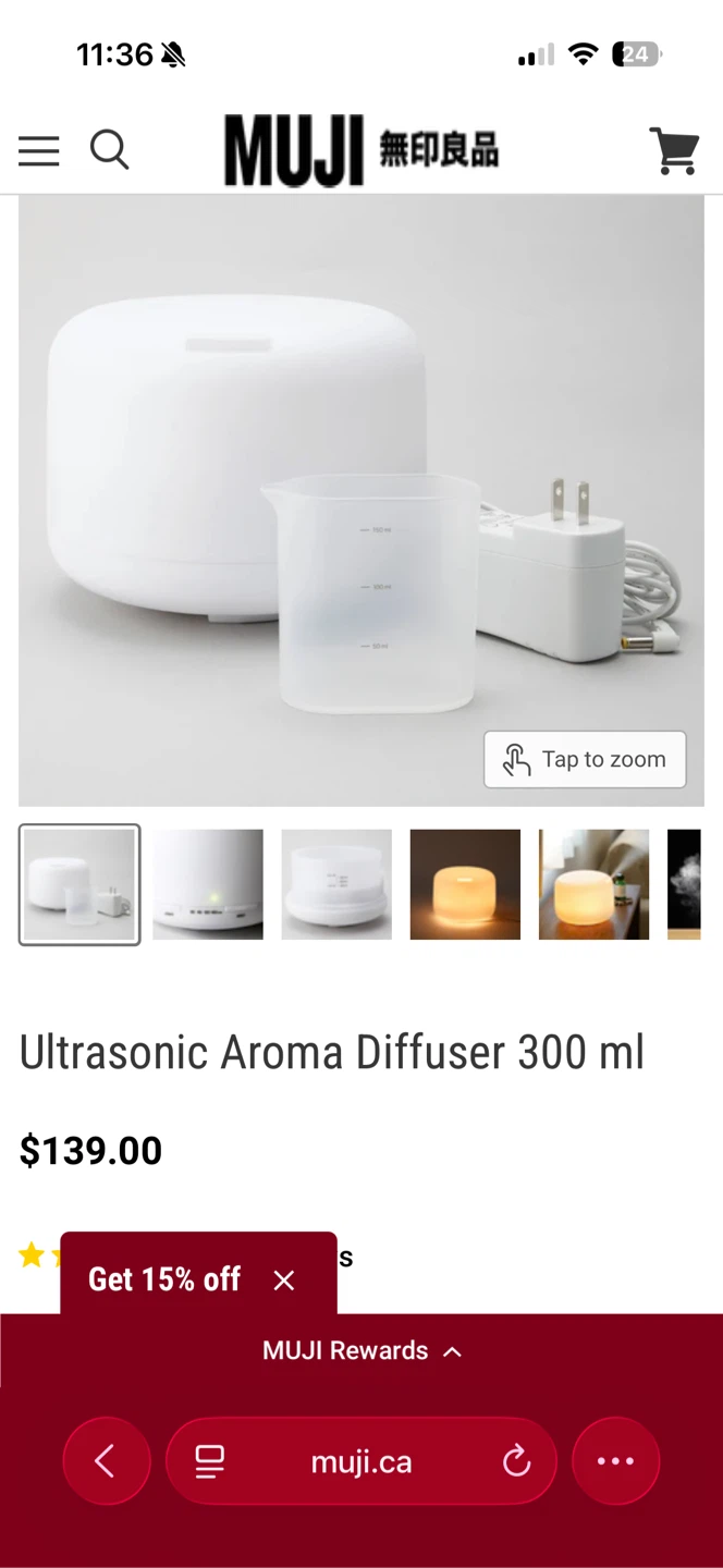Muji Ultrasonic Aroma Diffuser 300ml - photo 2
