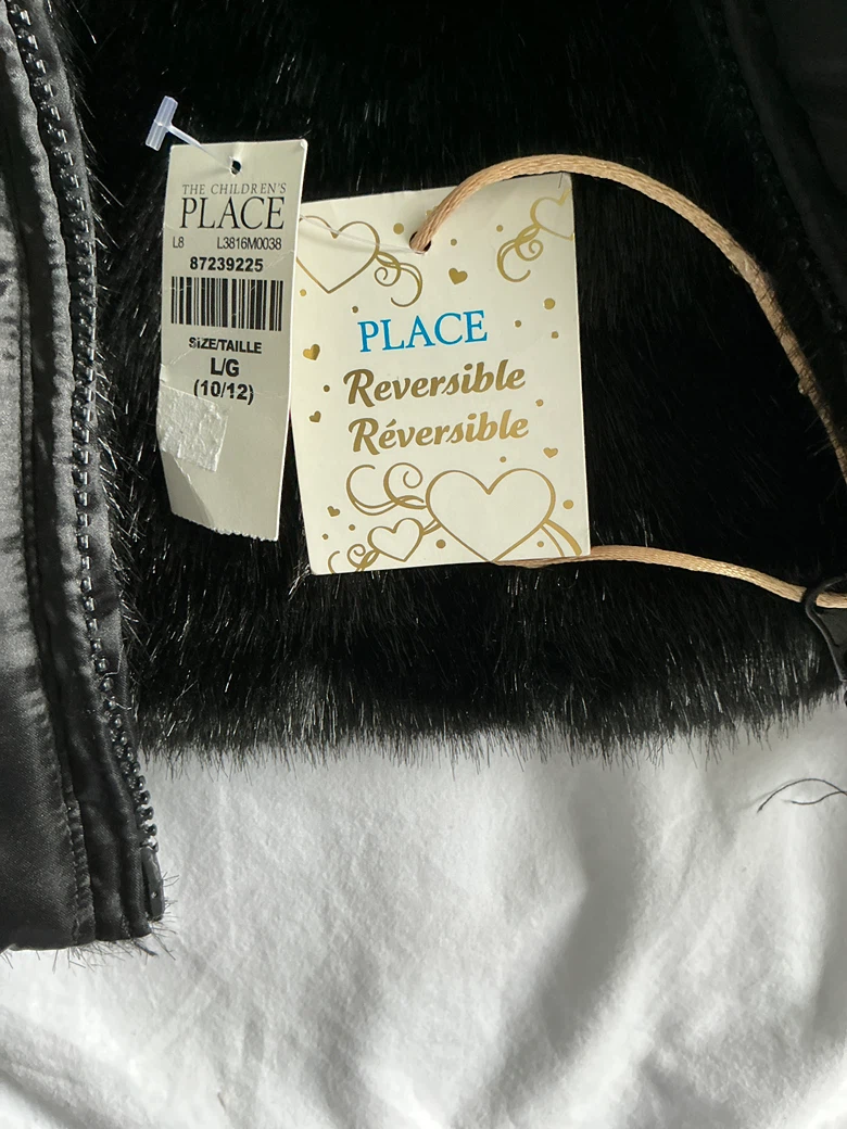 Brand New! The Children's Place Reversible Faux Fur Hooded Coat - photo 3