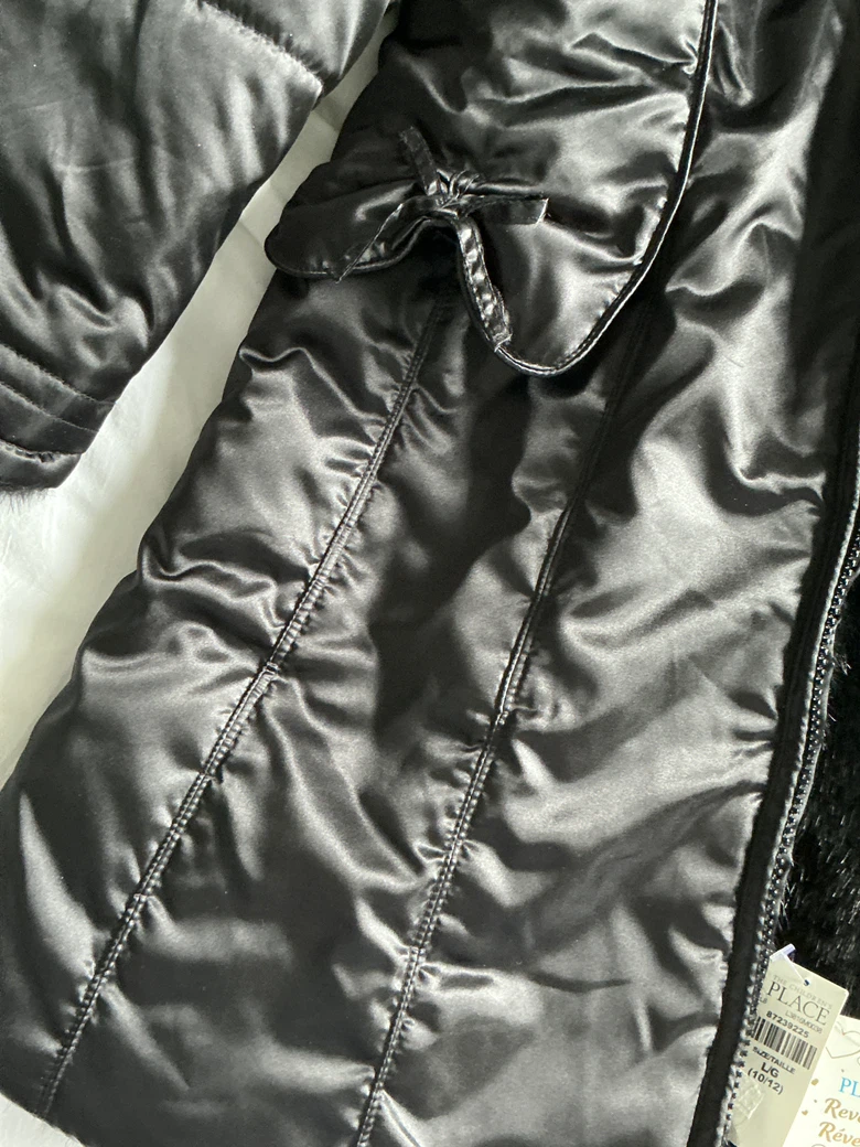 Brand New! The Children's Place Reversible Faux Fur Hooded Coat - photo 4