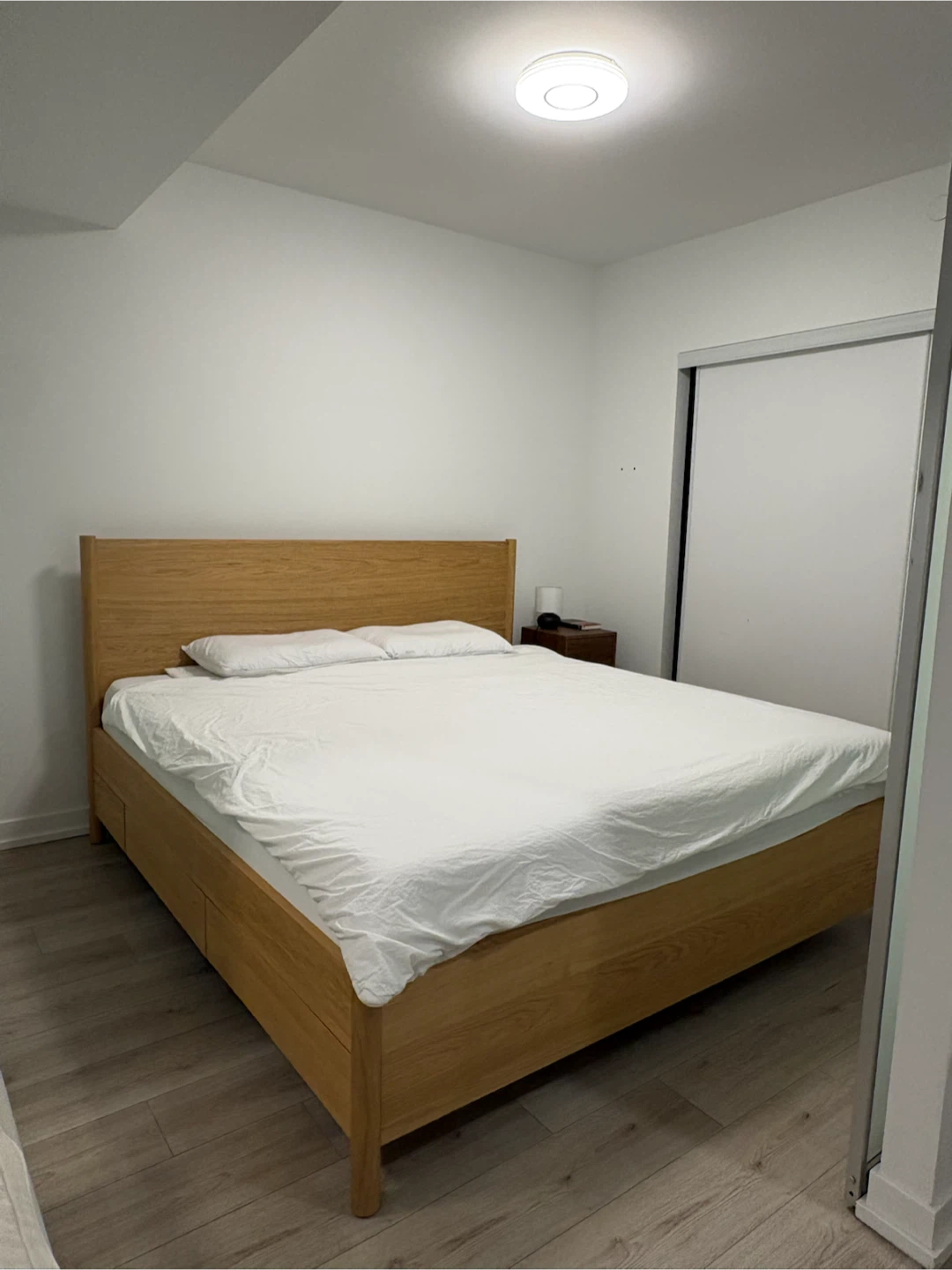 IKEA TONSTAD Bed Frame with Storage - Oak Veneer King