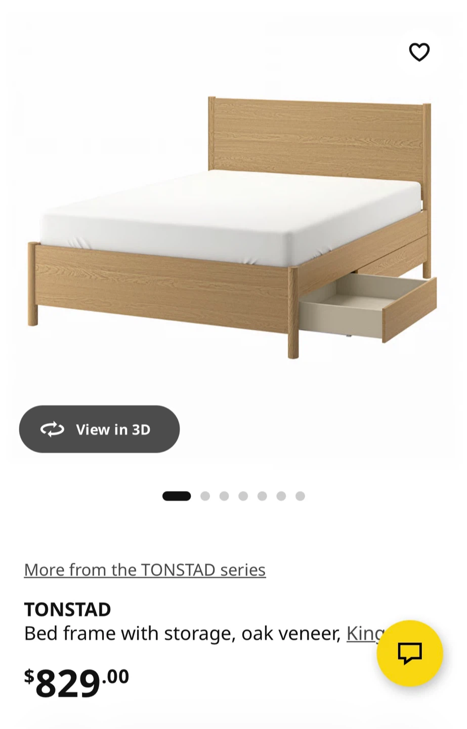 IKEA TONSTAD Bed Frame with Storage - Oak Veneer King - photo 2
