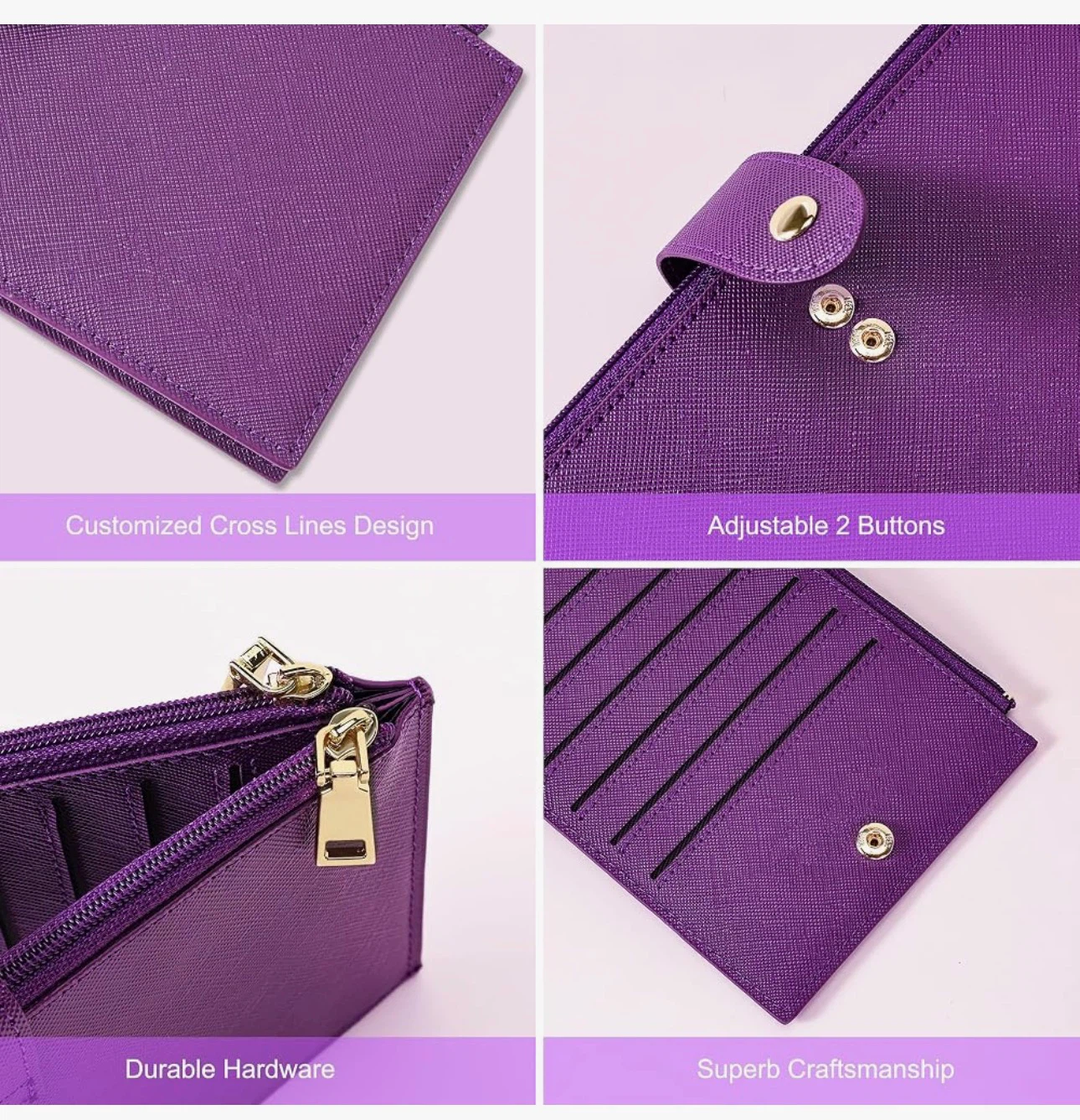 Purple Large Capacity Wallet with 16 Card Slots - photo 3