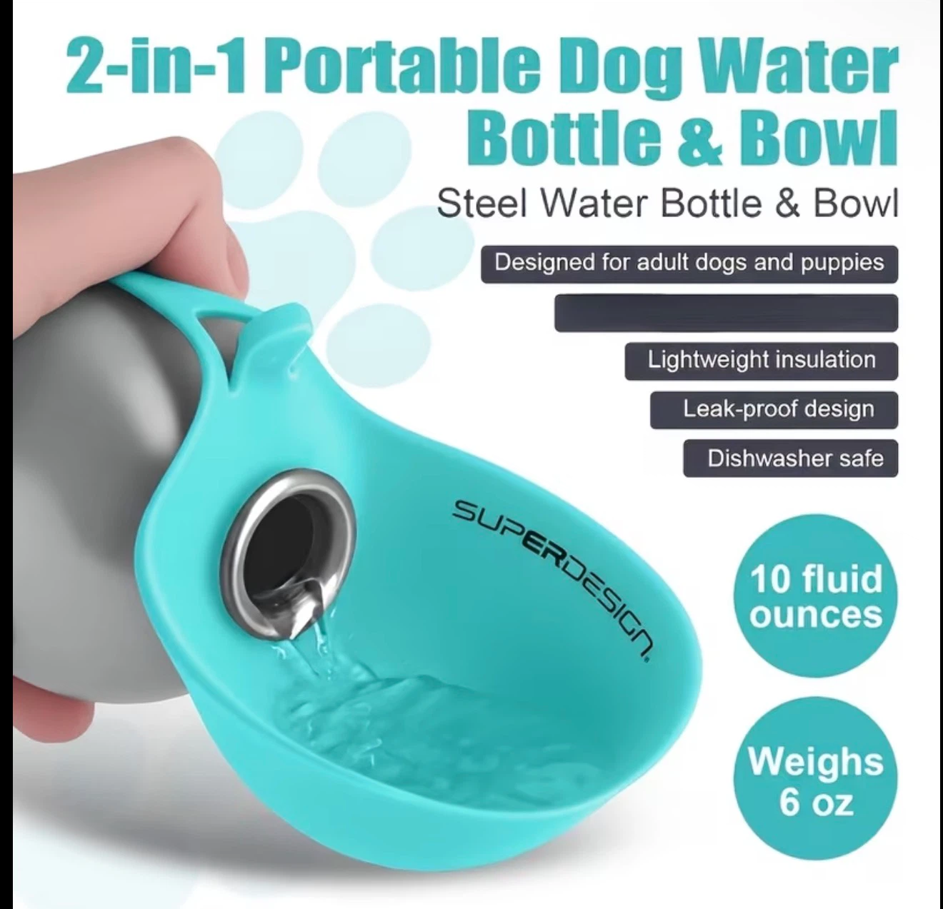 2-in-1 Portable Dog Water Bottle & Bowl - photo 5