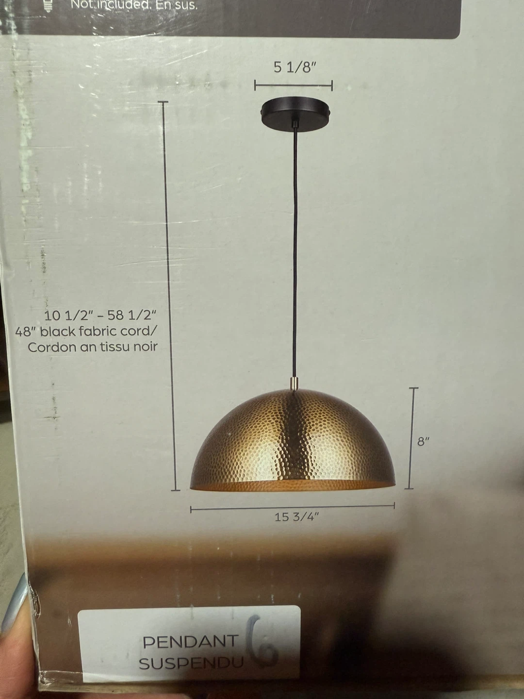 Canarm OAKLEY 1-Light Gold & Matte Black Pendant - photo 2