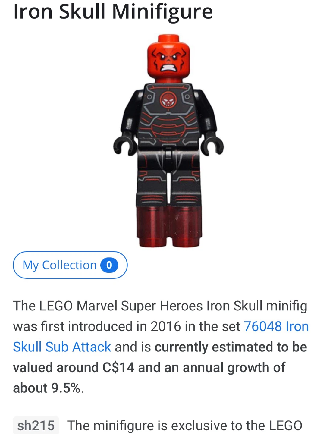 LEGO Marvel 76048 Iron Skull Sub Attack - Minifigs / 60% of sub - photo 3