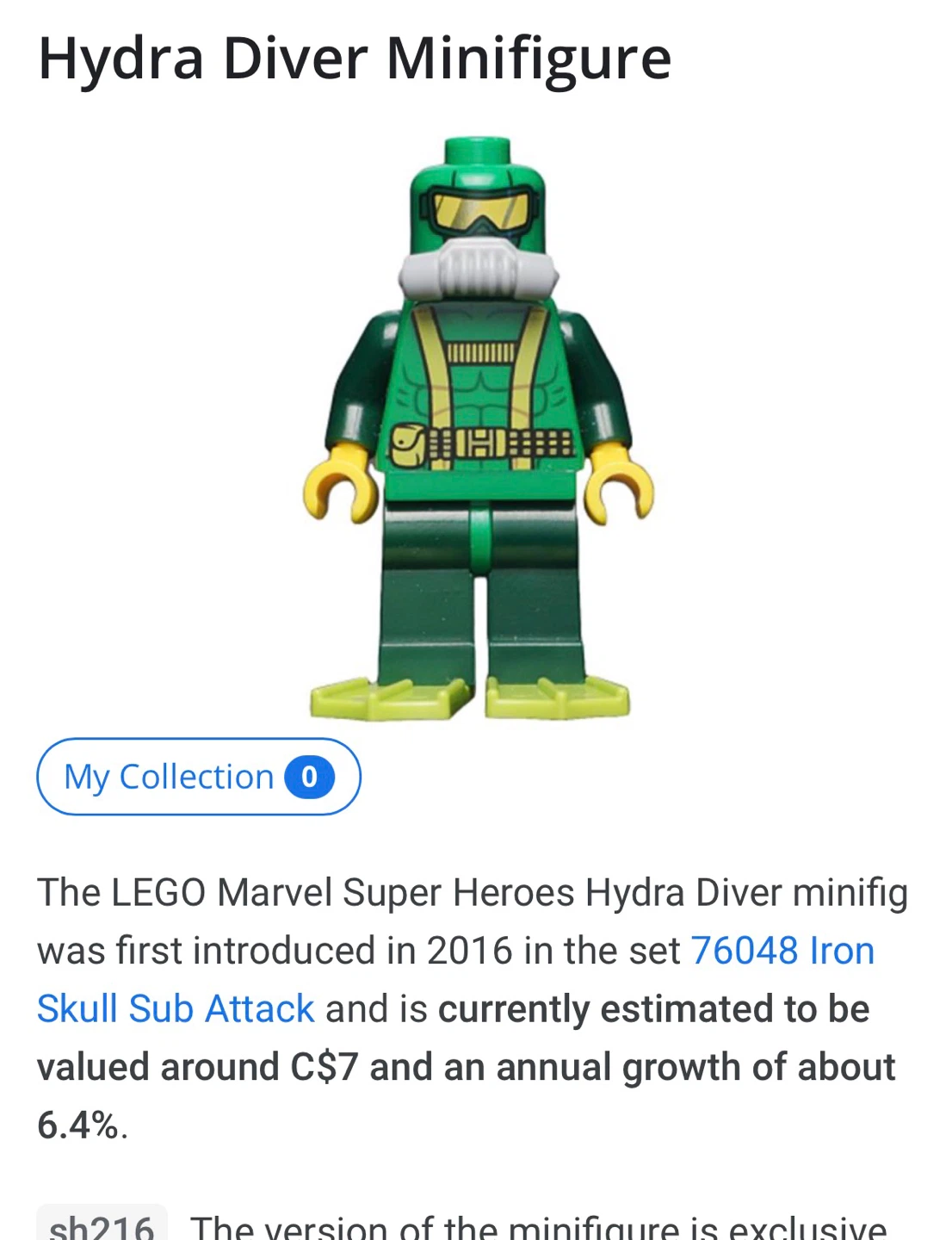 LEGO Marvel 76048 Iron Skull Sub Attack - Minifigs / 60% of sub - photo 4