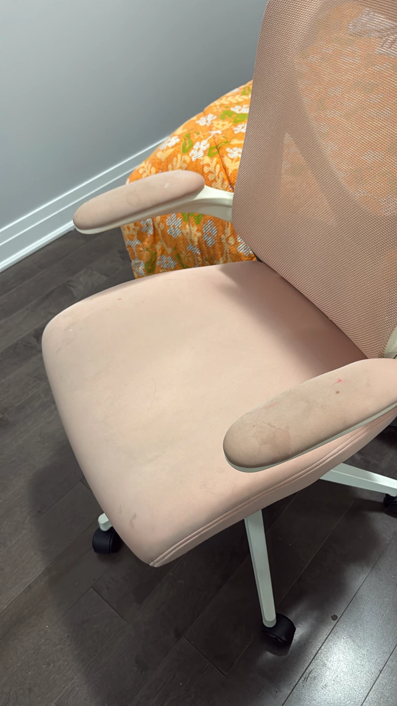 Pink Ergonomic Office Chair with Footrest
