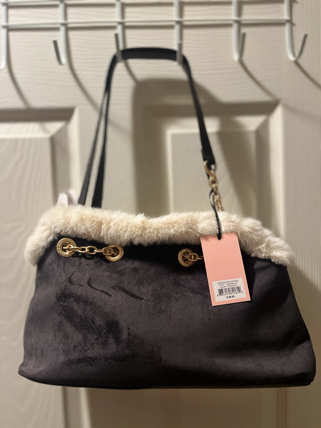 Juicy Couture Velour Handbag with Fur Trim - photo 2
