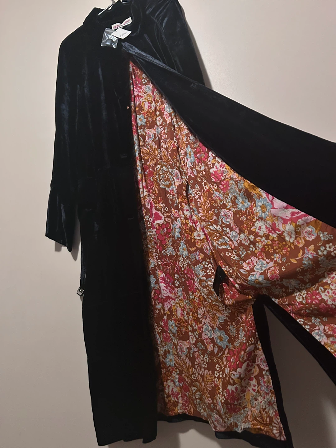 Free People Velvet Maxi Coat Black XL - photo 5