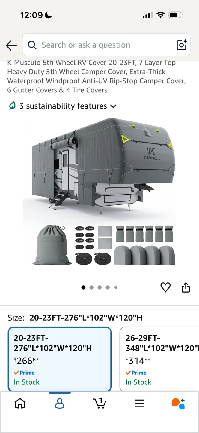 K-Musculo 5th Wheel RV Cover 20-23FT